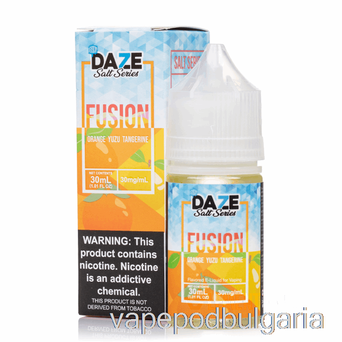 Vape 10000 Дръпки Iced Orange Yuzu Tangerine - 7 Daze Fusion сол - 30ml 50mg